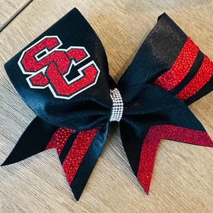 Black And Red Custom Team Cheer Bow