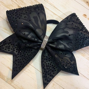 Black Cheetah Cheer Bow