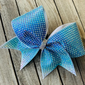 Full Bling Ombre Cheer Bow with Crystal AB Rhinestones
