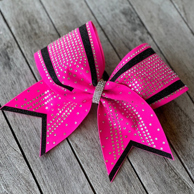 Fiocco Per Capelli Cheerleader 3 Pollici - Coda Di Cavallo, Rosa Hot Pink, Fatto A Mano