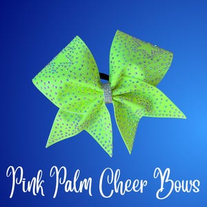 Neon Yellow Cheer Bow With Star Pattern