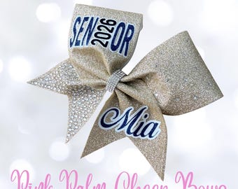 Glitter Gold Senior Rhinestone Cheer Bow