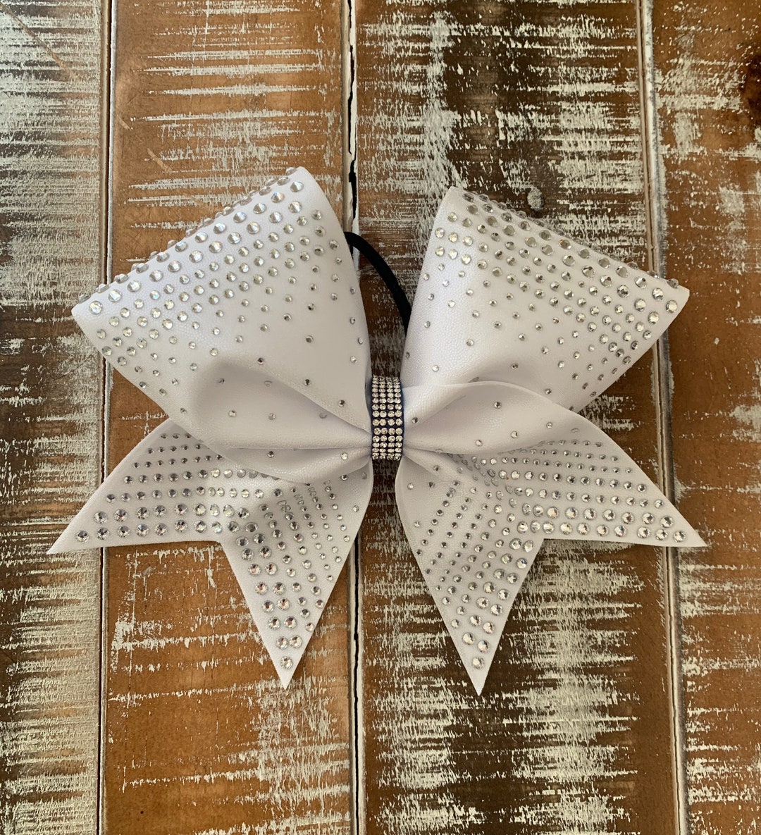 White Rhinestone Cheer Bow - Etsy