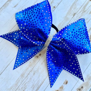 Royal Blue Satin Cheer Bow