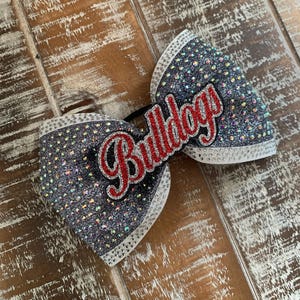 4&quot; Glitter Tailless Cheer Bow with Team Name