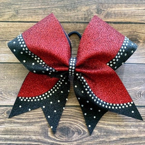 Red & Black Glitter Cheer Bow