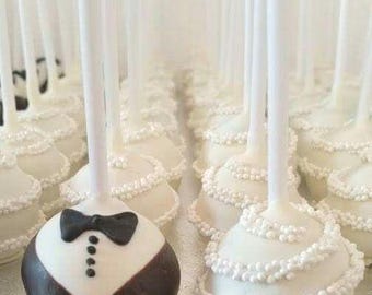 Cake pops de boda, despedida de soltera de la novia y el novio