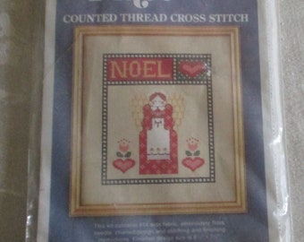 Christmas Counted Cross Stitch Kit, Angel Cross Stitch Kit, Noel Cross Stitch Kit, Hearts, Flowers, Christmas Noel,Angel Wings,Wings,Country