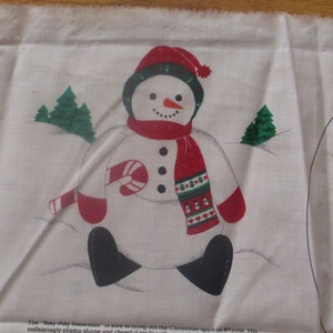 Snowman Doll, Christmas Snowman Fabric Panel, Roly-Poly Snowman Panel, Candy Cane, Snowman With Carrot Nose, Snowman Fabric, Winter Snowman