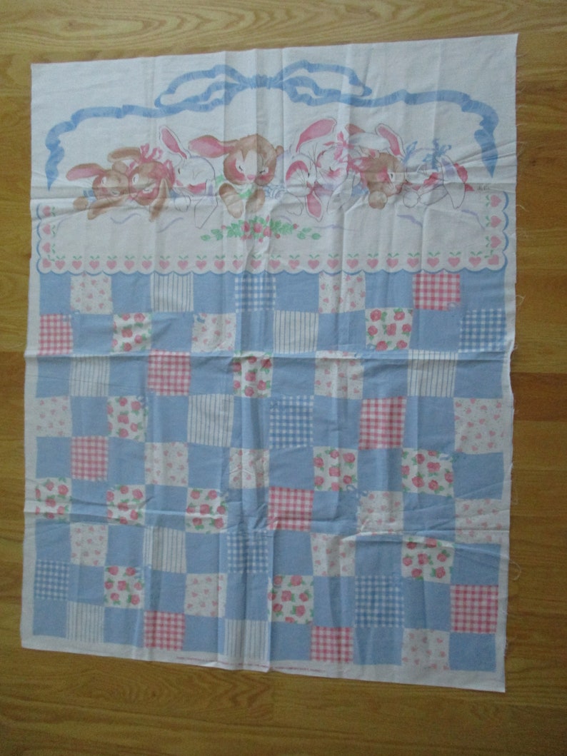 Baby Quilt Panel Easter Spring Vintage Nursery Quilt Panel Etsy