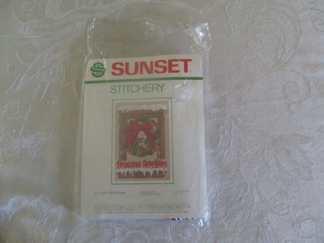 Crewel Embroidery Christmas Kit, Christmas Crewel Kit, Season's