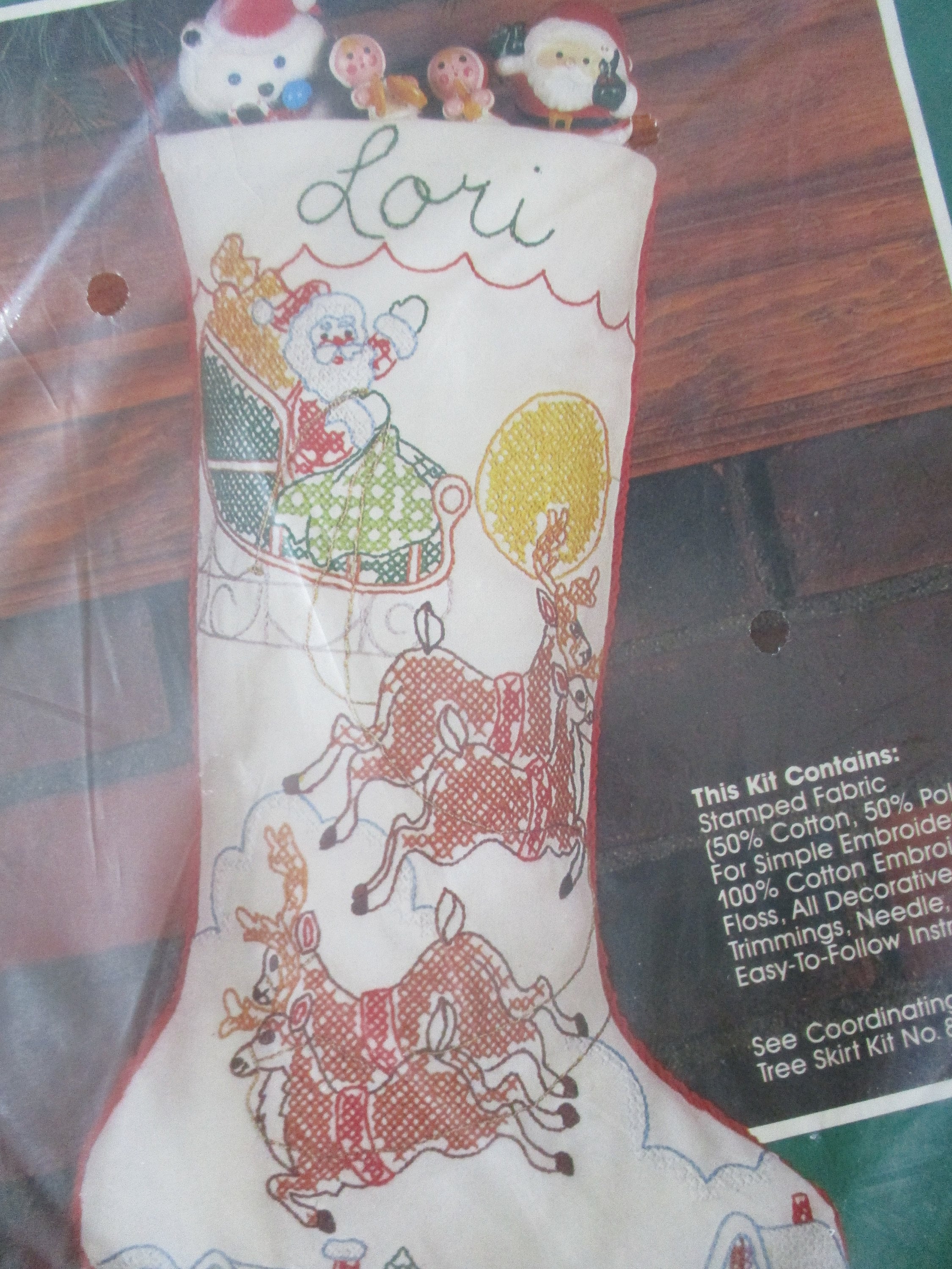 Stamped Christmas Stocking Kit Bucilla Christmas Heirloom Etsy