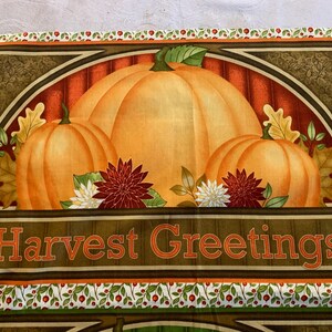 Autumn Fabric, Fall Fabric, Harvest Greetings, Blessed & Thankful, Bountiful Blessings, Autumn Greetings, Pumpkins, Give Thanks, Happy Fall