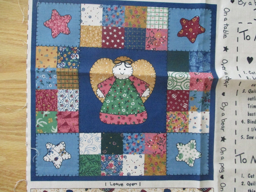 Angel, Quilt Panel, Angel Pillow Panel,vintage Angels Quilt & Pillow