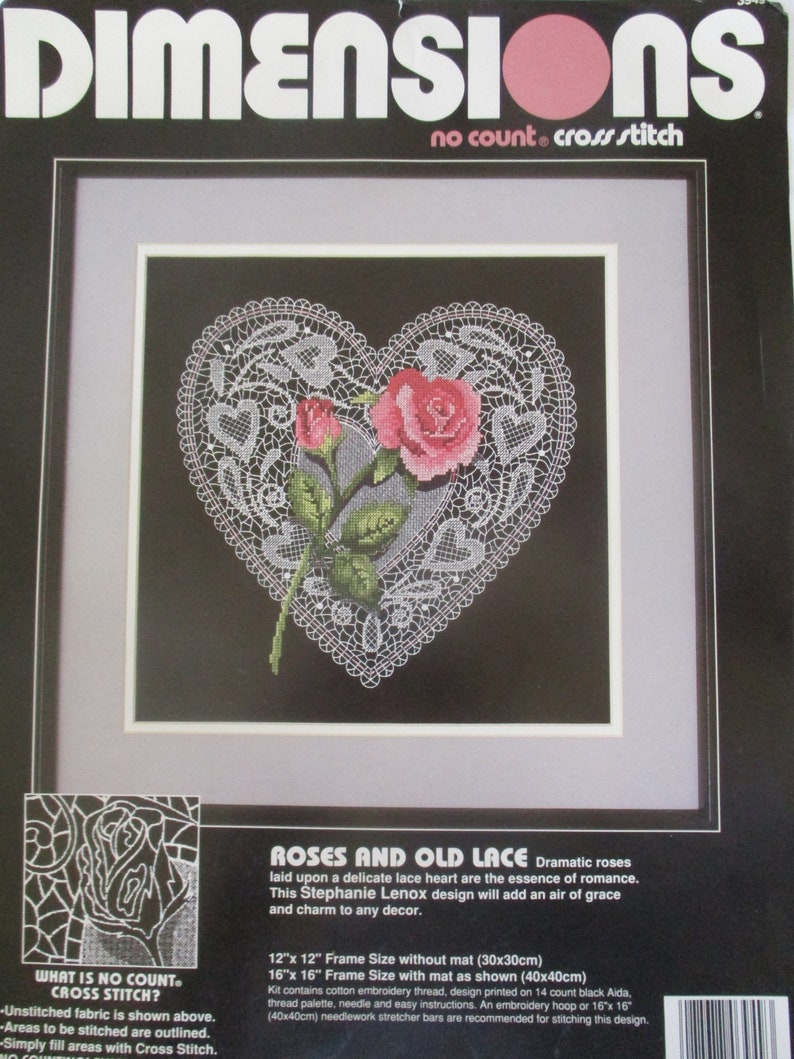 No Count Cross Stitch Kit Roses and Old Lace No Count Cross Etsy
