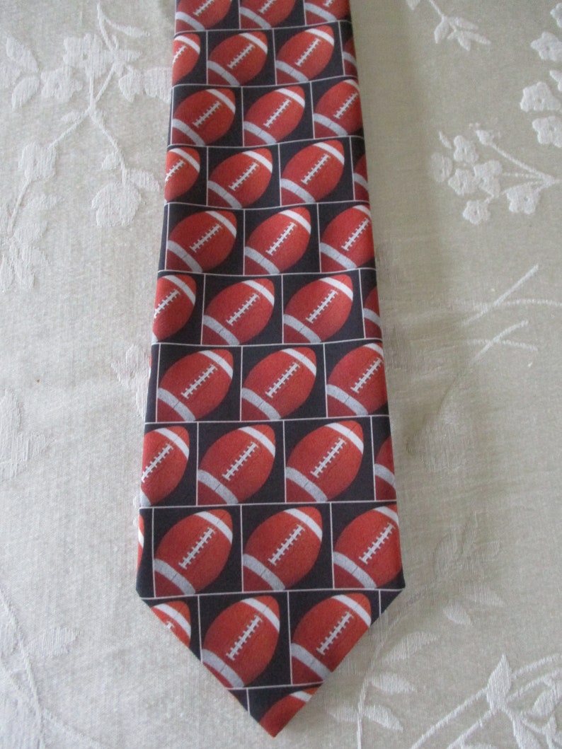 Vintage Football Tie, Just Balls Footballs, Sports Ralph Martin Men's Necktie, NFL Tie, Football Tie, Super Bowl, Kitsch, Novelty Tie, Balls image 5