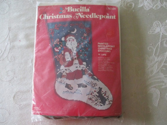 Needlepoint Stocking Kit, Santa Needlepoint Stocking Kit, Santa