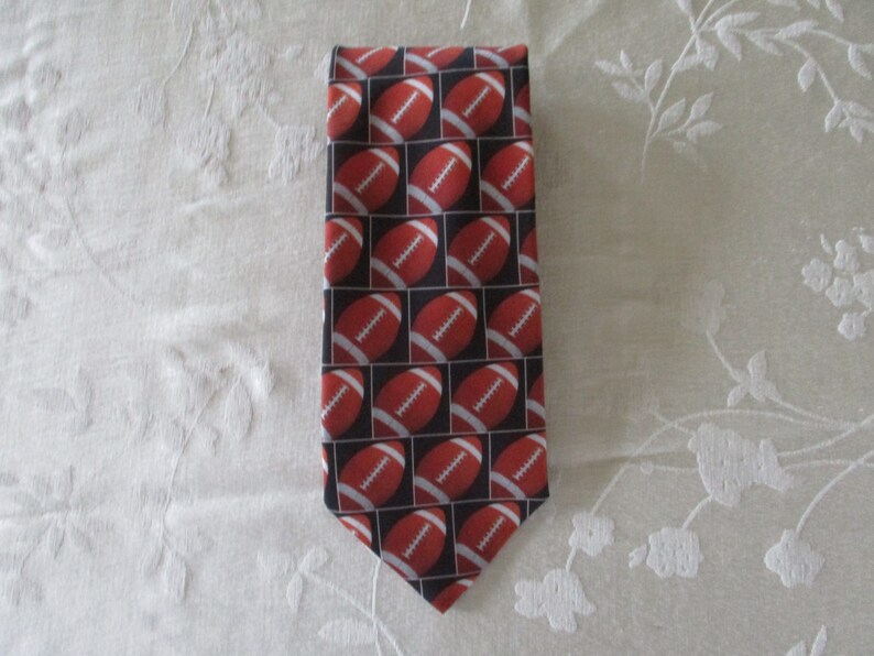 Vintage Football Tie, Just Balls Footballs, Sports Ralph Martin Men's Necktie, NFL Tie, Football Tie, Super Bowl, Kitsch, Novelty Tie, Balls image 4