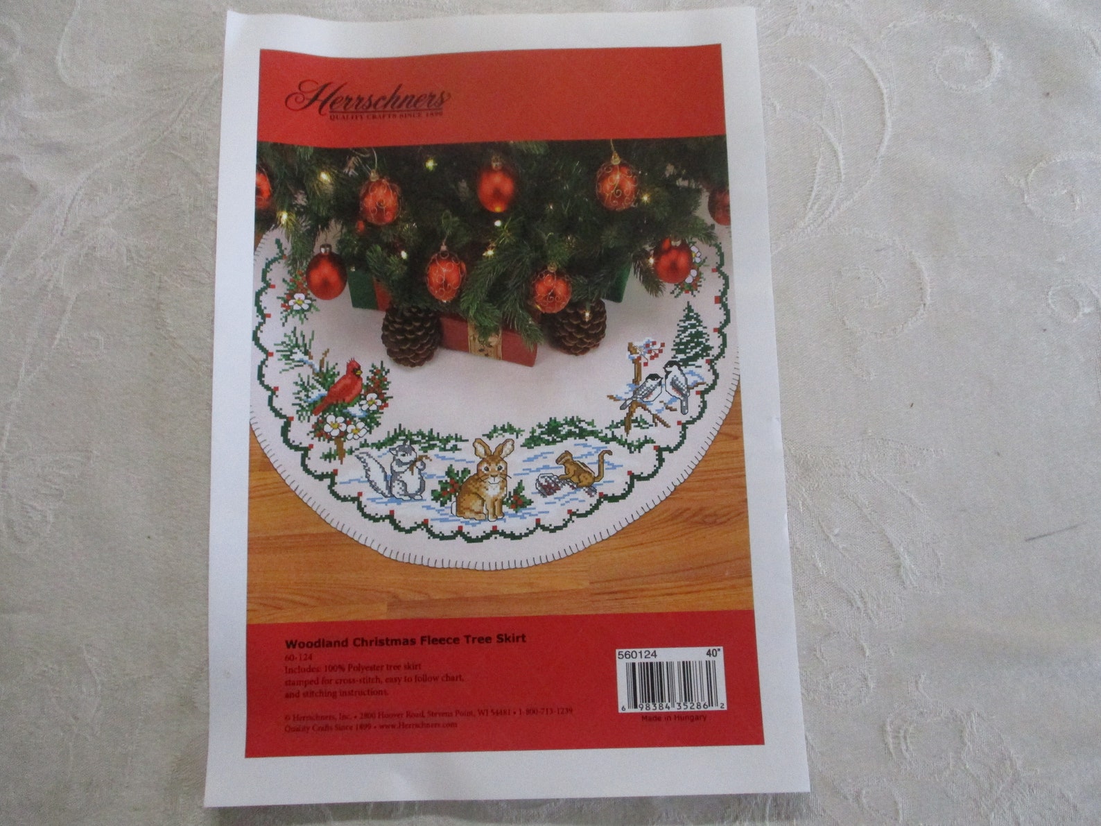 Stamped Cross Stitch Christmas Tree SkirtWoodland Fleece Tree Etsy