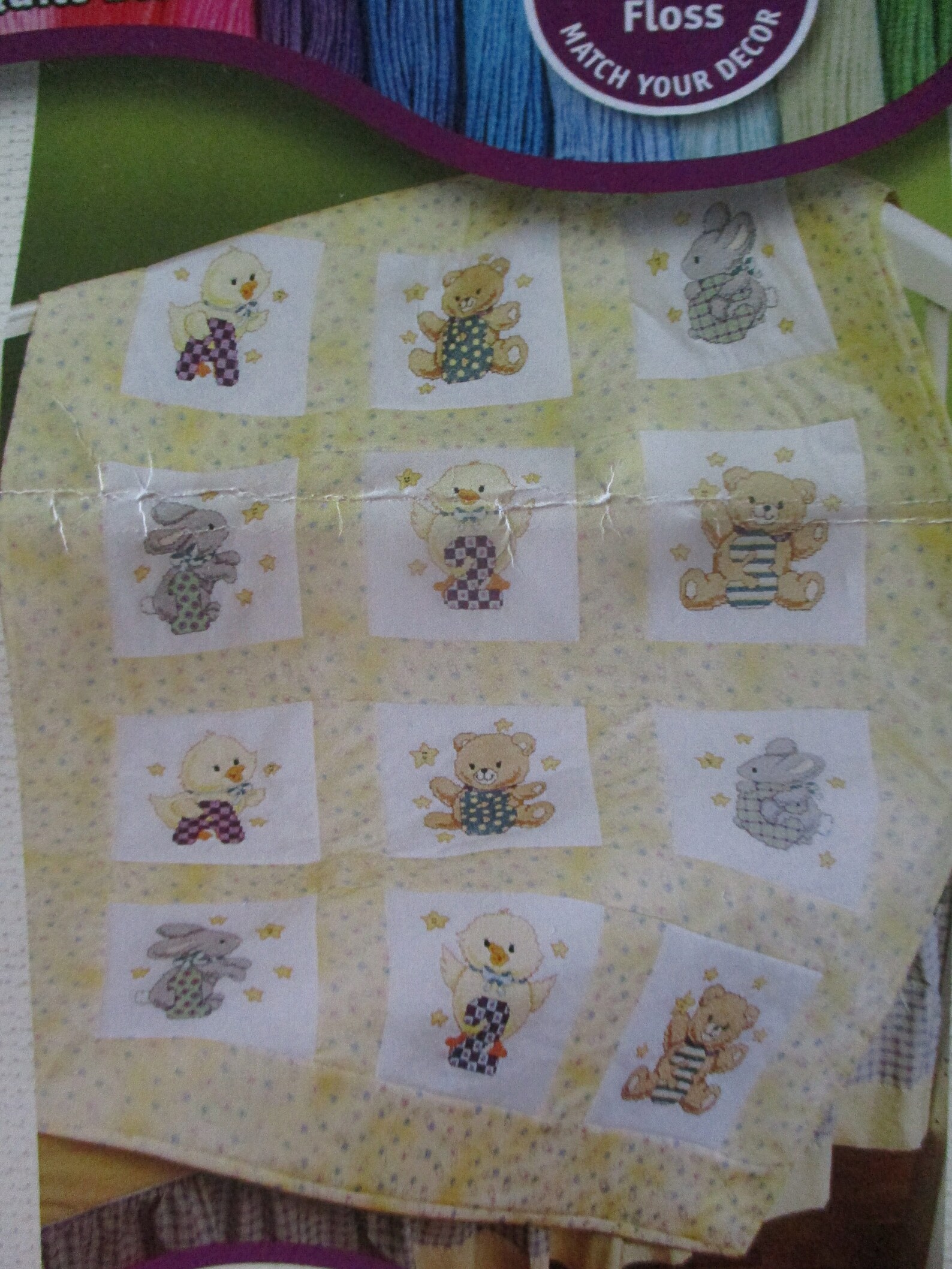 Stamped Quilt Blocks Stamped Baby Quilt Blocksstamped Etsy