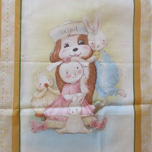 Easter Fabric, Baby Fabric Panel, Nursery Fabric Panel, Bunnies Fabric, Soft Book and Wall Hanging Fabric, Wall hanging Fabric, Small Pillow
