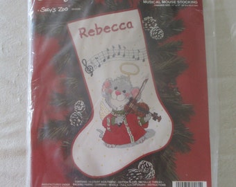 Angel Stocking Kit, Musical Counted Cross Stitch Stocking Kit,Suzy's Zoo Stocking Kit,Musical Mouse Stocking Kit,Violin Stocking Kit,Musical