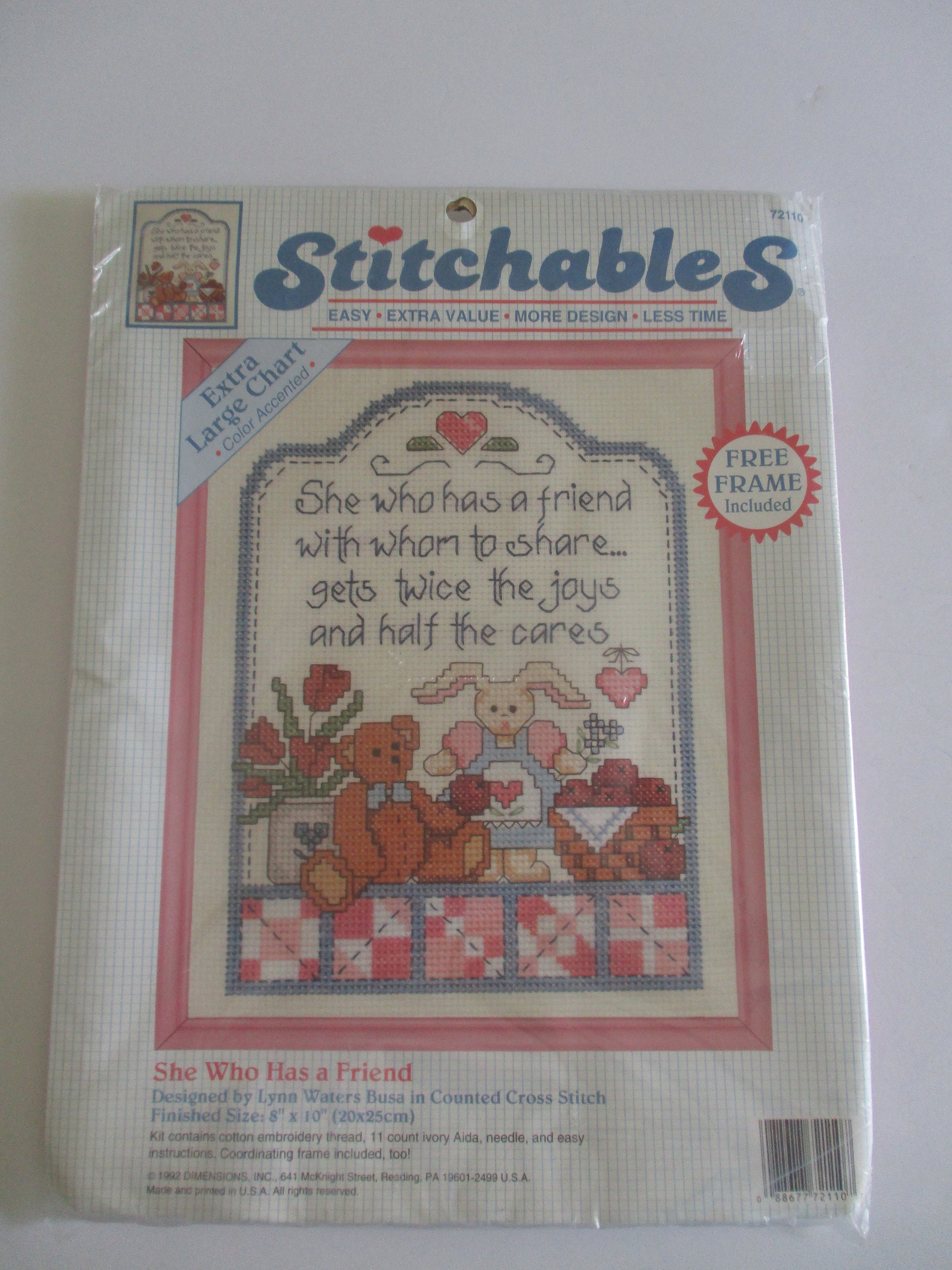 Friend Counted Cross Stitch Kitshe Who Has A Friend Cross Etsy