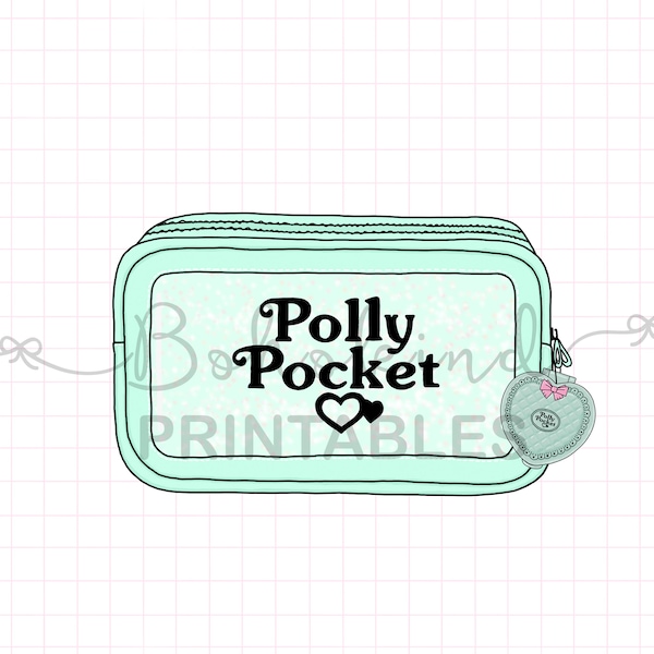 Polly Pocket Pouch Digital Printable Planner Die Cut