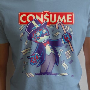 Obey and CONSUME - Dark funny They Live We Sleep Shirt ( Moneypoly version) Political Satire Capitalism