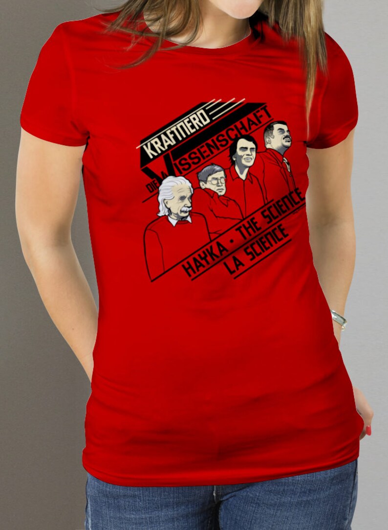 Kraftnerd Nerdy Science Shirt Die Wissenschaft ft. Einstein, Stephen Hawking, Carl Sagan and Neil deGrasse Tyson image 2