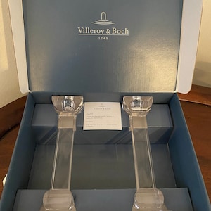 New Vintage Villeroy & Boch Siena Crystal Candlestick Holders