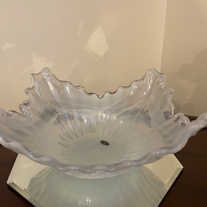 Lavorazione Arte Murano Large Glass Art Deco MCM Bowl