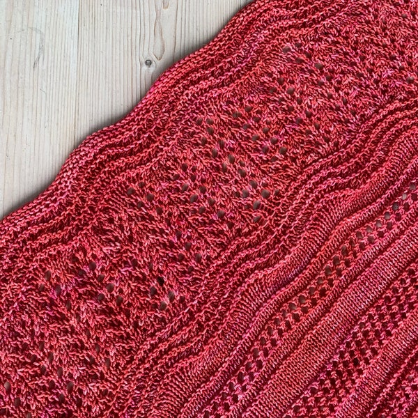Coral Cove shawl knitting pattern, lace knitting pattern, lace shawl knitting pattern, easy shawl knitting, relaxing knitting pattern