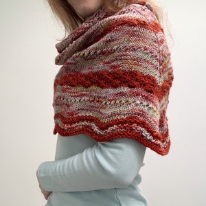Urchins and Scallops shawl knitting pattern, dk shawl knitting pattern, dk yarn knitting pattern, wrap knitting pattern, gift knitting