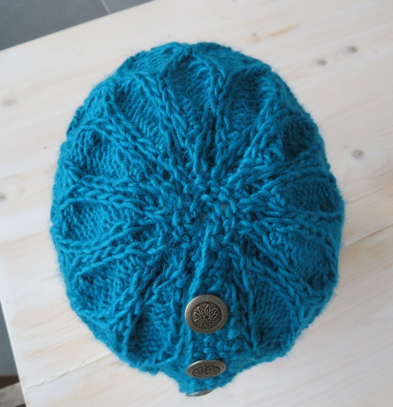 Knitting pattern Trellis Ponytail Hat knitting pattern messy afbeelding 5