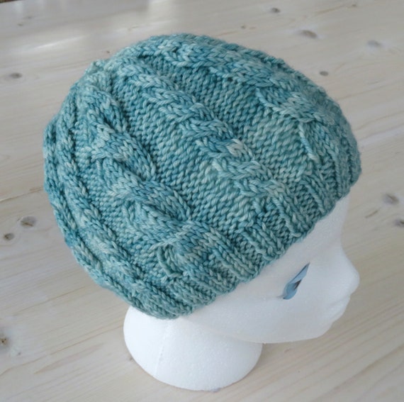 Double Cable Ponytail Hat Knitting Pattern Messy Bun Hat Knitting Pattern Toque Knitting Beanie Knitting Cable Knitted Hat Pattern