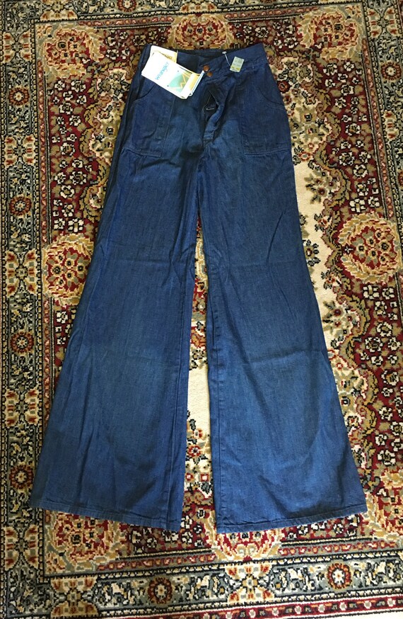Vintage Wrangler Bellbottoms Blue Denim Jeans Womens Size ...