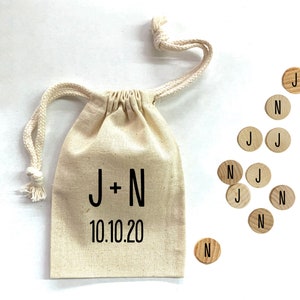 BULK Order Quantity Ten or More Personalized Cotton Bags - Tic Tac Toe Favors - Custom - Weddings, Teachers, Corporate - FREE U. S. SHIPPING