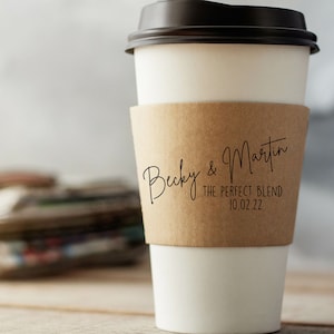 Personalized Coffee Sleeves or Sleeves Cups Lids - Optional Stirrers - Custom Text or Graphic - FREE U. S. SHIPPING - Not Rubber Stamped