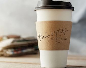 Personalized Coffee Sleeves or Sleeves Cups Lids - Optional Stirrers - Custom Text or Graphic - Font Choice - FREE U. S. SHIPPING