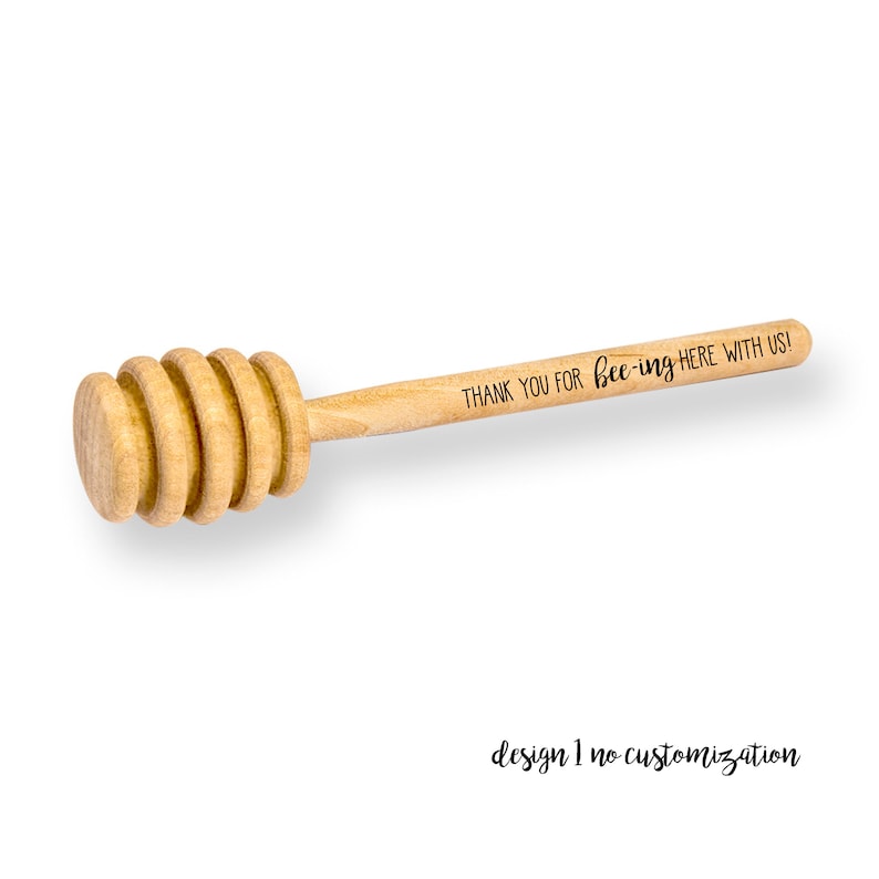 Personalized Wooden Honey Dipper in Two Sizes Custom Text or Etsy