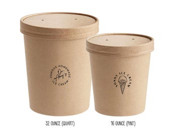 Custom Print Ice Cream Pint and Quart Cups