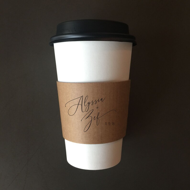 Personalized Natural Brown Kraft Coffee Sleeves Names and Etsy