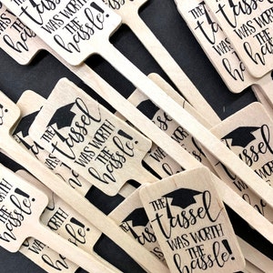 Graduation Wooden Drink Stirrers or Cupcake Picks - Choose Your Design - FREE US SHIPPING