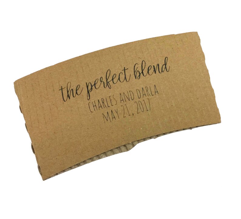 Personalized Natural Brown Kraft Coffee Sleeves White Cups Etsy