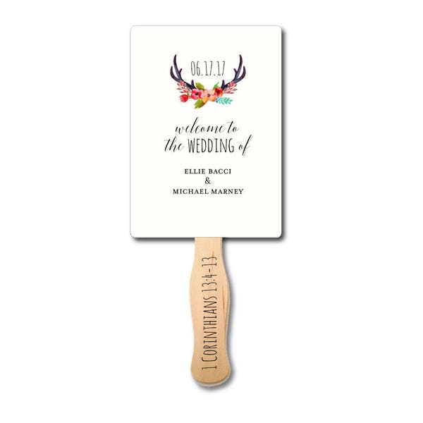 Personalized Wooden Fan Handles - Custom Text or Graphic - Font Choice - FREE U. S. SHIPPING