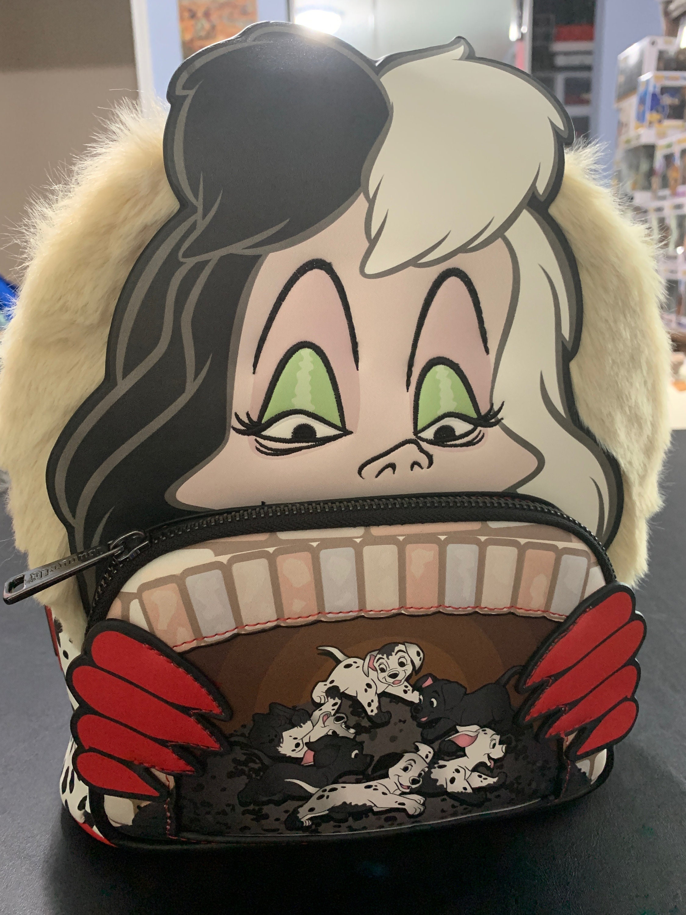 GENUINE Disney X Coach Mini Court Backpack With Cruella Motif Villains  Dalmatian