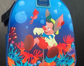 Loungefly Disneys Pinocchio Under the Sea Mini Backpack LE