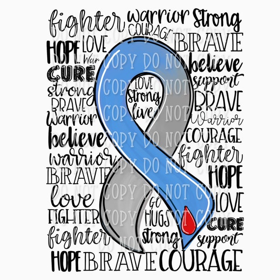 Diabetes Awareness Blue and Gray RIBBON Digital Download Etsy
