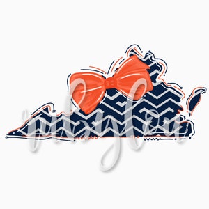 Hand painted PNG VIRGINIA school colors orange blue  | VA | digital download || Sublimation ||  Printable Artwork Digital File